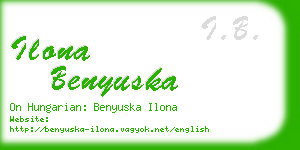 ilona benyuska business card